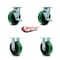 Service Caster Tool Box Caster Wheel Set 6'' Green Poly on Cast Iron Swivel Casters, 4PK TOOL-SCC-30CS620-PUB-GB-TLB-2-R-2 - alternate 6